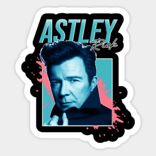 Rick Astley retro fashion Sticker